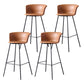 Restaurant Low Back Bar Stool Modern Leather Footrest Counter Height Stool Orange 4 Piece Set Clearhalo 'Bar Furniture' 'Bar Stools' 'bar_stools' 'furn' 'furn_bar_stools' 'furniture_bar_stools' 'Kitchen & Dining Furniture' 'kitchen&dining_furn' 'kitchen' 'kitchen_furn' Furniture' 4344740