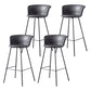 Restaurant Low Back Bar Stool Modern Leather Footrest Counter Height Stool Grey 4 Piece Set Clearhalo 'Bar Furniture' 'Bar Stools' 'bar_stools' 'furn' 'furn_bar_stools' 'furniture_bar_stools' 'Kitchen & Dining Furniture' 'kitchen&dining_furn' 'kitchen' 'kitchen_furn' Furniture' 4344741