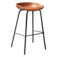 Vintage-Style Metal Low Back and Strap Pedal Bar Stool 30- inch Bar Stool Brown 1 Piece Clearhalo 'Bar Furniture' 'Bar Stools' 'bar_stools' 'furn' 'furn_bar_stools' 'furniture_bar_stools' 'Kitchen & Dining Furniture' 'kitchen&dining_furn' 'kitchen' 'kitchen_furn' Furniture' 4344746