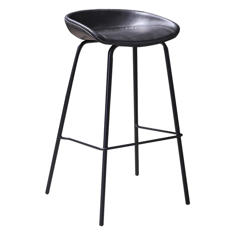 Vintage-Style Metal Low Back and Strap Pedal Bar Stool 30- inch Bar Stool Gray 1 Piece Clearhalo 'Bar Furniture' 'Bar Stools' 'bar_stools' 'furn' 'furn_bar_stools' 'furniture_bar_stools' 'Kitchen & Dining Furniture' 'kitchen&dining_furn' 'kitchen' 'kitchen_furn' Furniture' 4344752