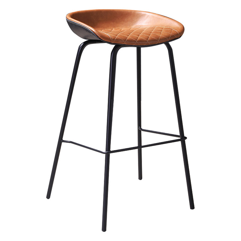 Vintage-Style Metal Low Back and Strap Pedal Bar Stool 30- inch Bar Stool Clearhalo 'Bar Furniture' 'Bar Stools' 'bar_stools' 'furn' 'furn_bar_stools' 'furniture_bar_stools' 'Kitchen & Dining Furniture' 'kitchen&dining_furn' 'kitchen' 'kitchen_furn' Furniture' 4344754