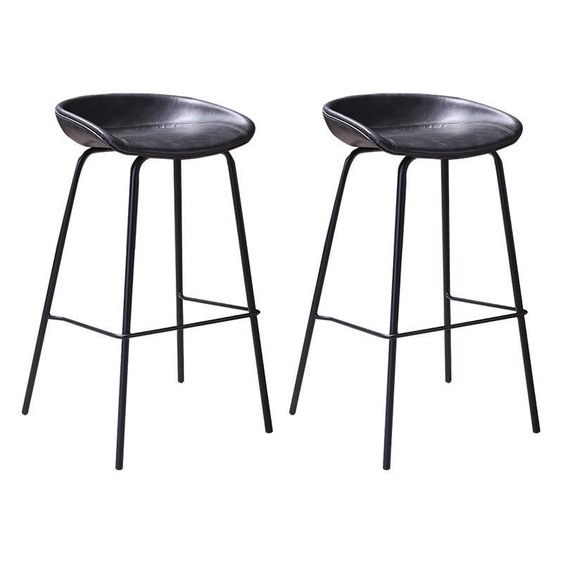 Vintage-Style Metal Low Back and Strap Pedal Bar Stool 30- inch Bar Stool Gray 2 Piece Set Clearhalo 'Bar Furniture' 'Bar Stools' 'bar_stools' 'furn' 'furn_bar_stools' 'furniture_bar_stools' 'Kitchen & Dining Furniture' 'kitchen&dining_furn' 'kitchen' 'kitchen_furn' Furniture' 4344763