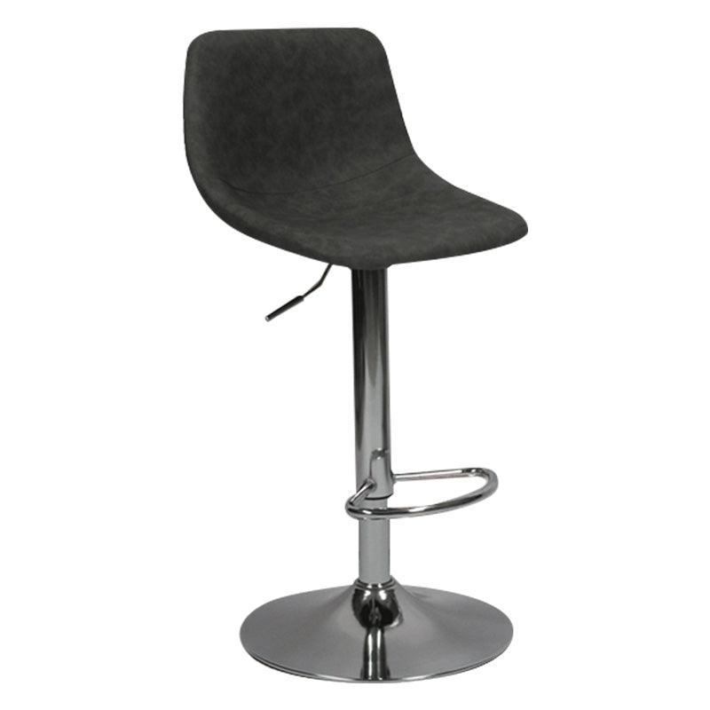 Contemporary Metal Bar Stool Backrest Indoor Counter Stool with Leather Seat Grey Silver 1 Piece Clearhalo 'Bar Furniture' 'Bar Stools' 'bar_stools' 'furn' 'furn_bar_stools' 'furniture_bar_stools' 'Kitchen & Dining Furniture' 'kitchen&dining_furn' 'kitchen' 'kitchen_furn' Furniture' 4344773
