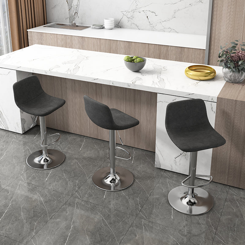 Contemporary Metal Bar Stool Backrest Indoor Counter Stool with Leather Seat Clearhalo 'Bar Furniture' 'Bar Stools' 'bar_stools' 'furn' 'furn_bar_stools' 'furniture_bar_stools' 'Kitchen & Dining Furniture' 'kitchen&dining_furn' 'kitchen' 'kitchen_furn' Furniture' 4344779