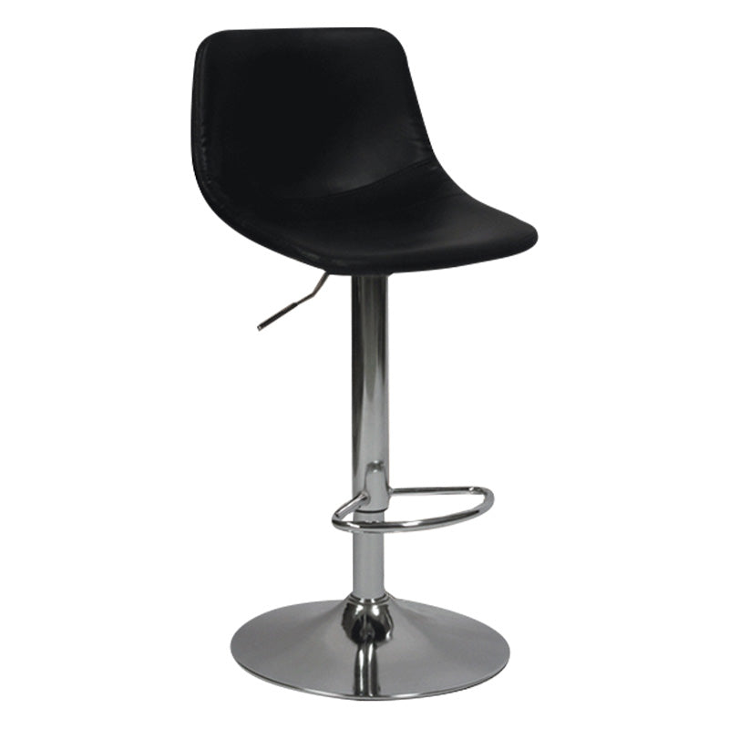 Contemporary Metal Bar Stool Backrest Indoor Counter Stool with Leather Seat Black Silver 1 Piece Clearhalo 'Bar Furniture' 'Bar Stools' 'bar_stools' 'furn' 'furn_bar_stools' 'furniture_bar_stools' 'Kitchen & Dining Furniture' 'kitchen&dining_furn' 'kitchen' 'kitchen_furn' Furniture' 4344785