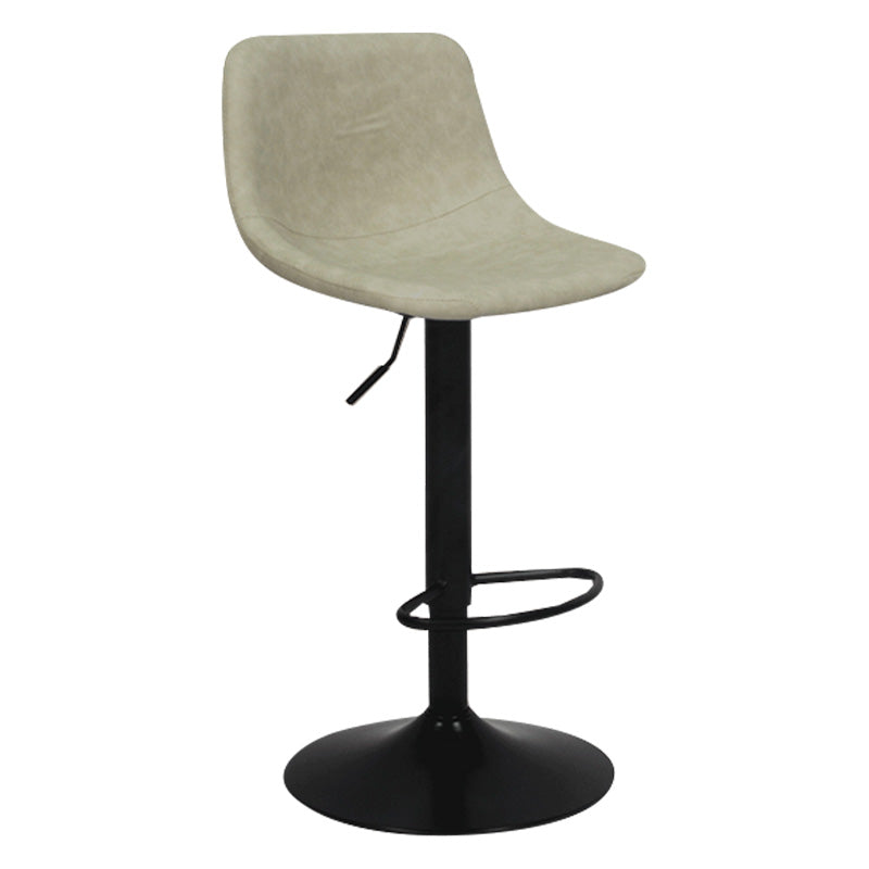 Contemporary Metal Bar Stool Backrest Indoor Counter Stool with Leather Seat Off-White Black 1 Piece Clearhalo 'Bar Furniture' 'Bar Stools' 'bar_stools' 'furn' 'furn_bar_stools' 'furniture_bar_stools' 'Kitchen & Dining Furniture' 'kitchen&dining_furn' 'kitchen' 'kitchen_furn' Furniture' 4344790