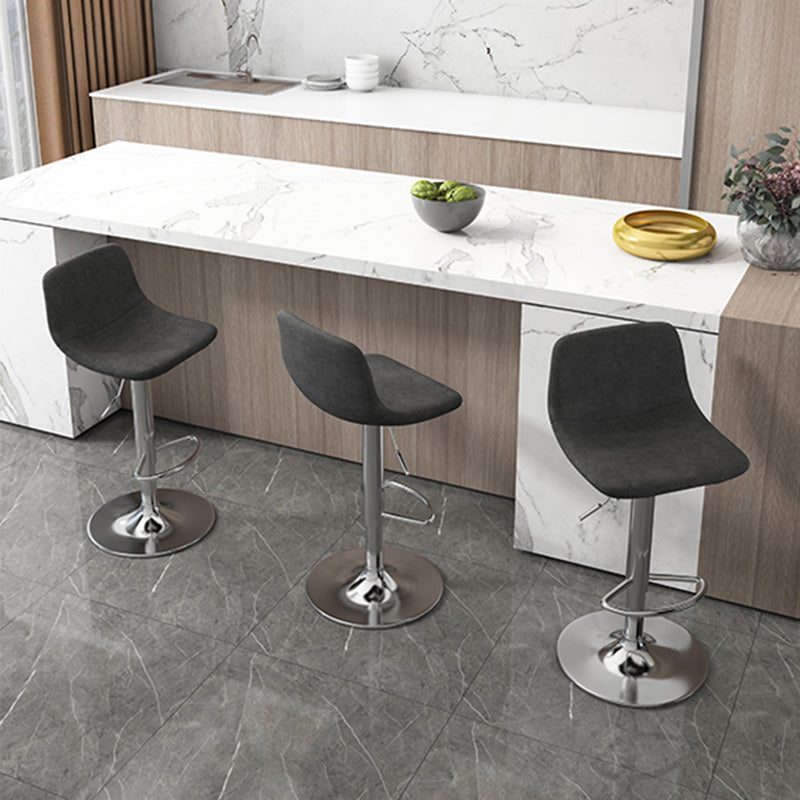 Contemporary Metal Bar Stool Backrest Indoor Counter Stool with Leather Seat Clearhalo 'Bar Furniture' 'Bar Stools' 'bar_stools' 'furn' 'furn_bar_stools' 'furniture_bar_stools' 'Kitchen & Dining Furniture' 'kitchen&dining_furn' 'kitchen' 'kitchen_furn' Furniture' 4344797