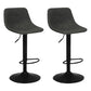 Contemporary Metal Bar Stool Backrest Indoor Counter Stool with Leather Seat Grey Black 2 Piece Set Clearhalo 'Bar Furniture' 'Bar Stools' 'bar_stools' 'furn' 'furn_bar_stools' 'furniture_bar_stools' 'Kitchen & Dining Furniture' 'kitchen&dining_furn' 'kitchen' 'kitchen_furn' Furniture' 4344798