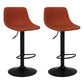 Contemporary Metal Bar Stool Backrest Indoor Counter Stool with Leather Seat Orange Black 2 Piece Set Clearhalo 'Bar Furniture' 'Bar Stools' 'bar_stools' 'furn' 'furn_bar_stools' 'furniture_bar_stools' 'Kitchen & Dining Furniture' 'kitchen&dining_furn' 'kitchen' 'kitchen_furn' Furniture' 4344800