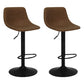 Contemporary Metal Bar Stool Backrest Indoor Counter Stool with Leather Seat Brown Black 2 Piece Set Clearhalo 'Bar Furniture' 'Bar Stools' 'bar_stools' 'furn' 'furn_bar_stools' 'furniture_bar_stools' 'Kitchen & Dining Furniture' 'kitchen&dining_furn' 'kitchen' 'kitchen_furn' Furniture' 4344808