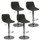Contemporary Metal Bar Stool Backrest Indoor Counter Stool with Leather Seat Grey Silver 4 Piece Set Clearhalo 'Bar Furniture' 'Bar Stools' 'bar_stools' 'furn' 'furn_bar_stools' 'furniture_bar_stools' 'Kitchen & Dining Furniture' 'kitchen&dining_furn' 'kitchen' 'kitchen_furn' Furniture' 4344809