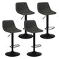 Contemporary Metal Bar Stool Backrest Indoor Counter Stool with Leather Seat Grey Black 4 Piece Set Clearhalo 'Bar Furniture' 'Bar Stools' 'bar_stools' 'furn' 'furn_bar_stools' 'furniture_bar_stools' 'Kitchen & Dining Furniture' 'kitchen&dining_furn' 'kitchen' 'kitchen_furn' Furniture' 4344810