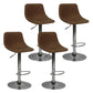 Contemporary Metal Bar Stool Backrest Indoor Counter Stool with Leather Seat Brown Silver 4 Piece Set Clearhalo 'Bar Furniture' 'Bar Stools' 'bar_stools' 'furn' 'furn_bar_stools' 'furniture_bar_stools' 'Kitchen & Dining Furniture' 'kitchen&dining_furn' 'kitchen' 'kitchen_furn' Furniture' 4344819