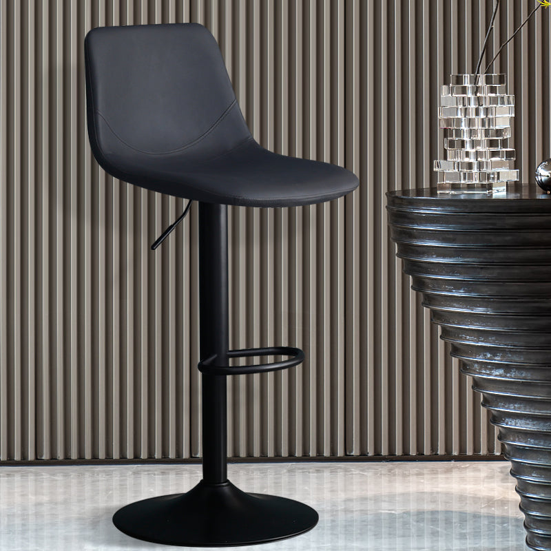 Adjustable Swivel Modern Bar Stool PU Upholstery Footrest Backrest Indoor Stool Clearhalo 'Bar Furniture' 'Bar Stools' 'bar_stools' 'furn' 'furn_bar_stools' 'furniture_bar_stools' 'Kitchen & Dining Furniture' 'kitchen&dining_furn' 'kitchen' 'kitchen_furn' Furniture' 4344822