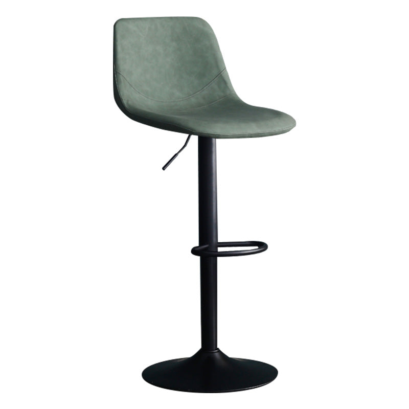 Adjustable Swivel Modern Bar Stool PU Upholstery Footrest Backrest Indoor Stool Green Clearhalo 'Bar Furniture' 'Bar Stools' 'bar_stools' 'furn' 'furn_bar_stools' 'furniture_bar_stools' 'Kitchen & Dining Furniture' 'kitchen&dining_furn' 'kitchen' 'kitchen_furn' Furniture' 4344823