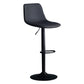 Adjustable Swivel Modern Bar Stool PU Upholstery Footrest Backrest Indoor Stool Black Clearhalo 'Bar Furniture' 'Bar Stools' 'bar_stools' 'furn' 'furn_bar_stools' 'furniture_bar_stools' 'Kitchen & Dining Furniture' 'kitchen&dining_furn' 'kitchen' 'kitchen_furn' Furniture' 4344830