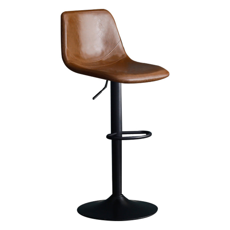 Adjustable Swivel Modern Bar Stool PU Upholstery Footrest Backrest Indoor Stool Clearhalo 'Bar Furniture' 'Bar Stools' 'bar_stools' 'furn' 'furn_bar_stools' 'furniture_bar_stools' 'Kitchen & Dining Furniture' 'kitchen&dining_furn' 'kitchen' 'kitchen_furn' Furniture' 4344831