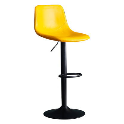 Adjustable Swivel Modern Bar Stool PU Upholstery Footrest Backrest Indoor Stool Yellow Clearhalo 'Bar Furniture' 'Bar Stools' 'bar_stools' 'furn' 'furn_bar_stools' 'furniture_bar_stools' 'Kitchen & Dining Furniture' 'kitchen&dining_furn' 'kitchen' 'kitchen_furn' Furniture' 4344835