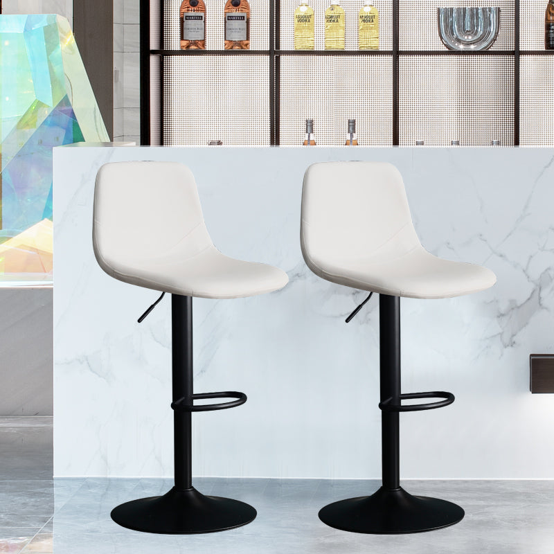 Adjustable Swivel Modern Bar Stool PU Upholstery Footrest Backrest Indoor Stool Clearhalo 'Bar Furniture' 'Bar Stools' 'bar_stools' 'furn' 'furn_bar_stools' 'furniture_bar_stools' 'Kitchen & Dining Furniture' 'kitchen&dining_furn' 'kitchen' 'kitchen_furn' Furniture' 4344840