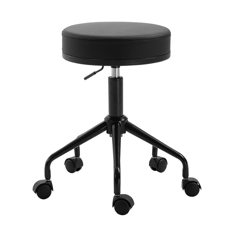 Adjustable Modern Counter Bar Stool Armless Leather Bar Stool with Swivel Black Backless Clearhalo 'Bar Furniture' 'Bar Stools' 'bar_stools' 'furn' 'furn_bar_stools' 'furniture_bar_stools' 'Kitchen & Dining Furniture' 'kitchen&dining_furn' 'kitchen' 'kitchen_furn' Furniture' 4344850