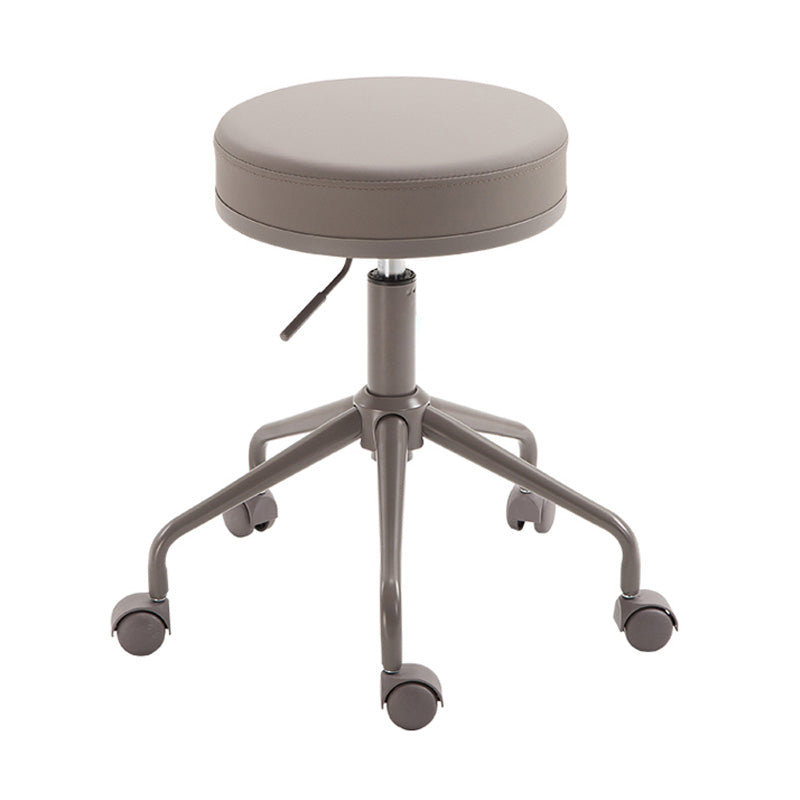 Adjustable Modern Counter Bar Stool Armless Leather Bar Stool with Swivel Gray Backless Clearhalo 'Bar Furniture' 'Bar Stools' 'bar_stools' 'furn' 'furn_bar_stools' 'furniture_bar_stools' 'Kitchen & Dining Furniture' 'kitchen&dining_furn' 'kitchen' 'kitchen_furn' Furniture' 4344851