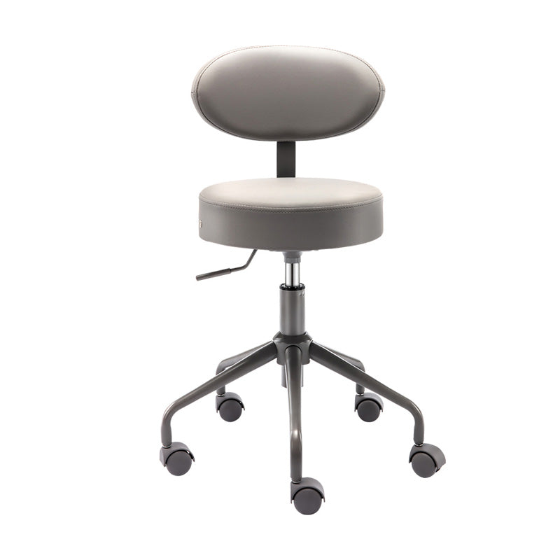Adjustable Modern Counter Bar Stool Armless Leather Bar Stool with Swivel Gray With Back Clearhalo 'Bar Furniture' 'Bar Stools' 'bar_stools' 'furn' 'furn_bar_stools' 'furniture_bar_stools' 'Kitchen & Dining Furniture' 'kitchen&dining_furn' 'kitchen' 'kitchen_furn' Furniture' 4344859