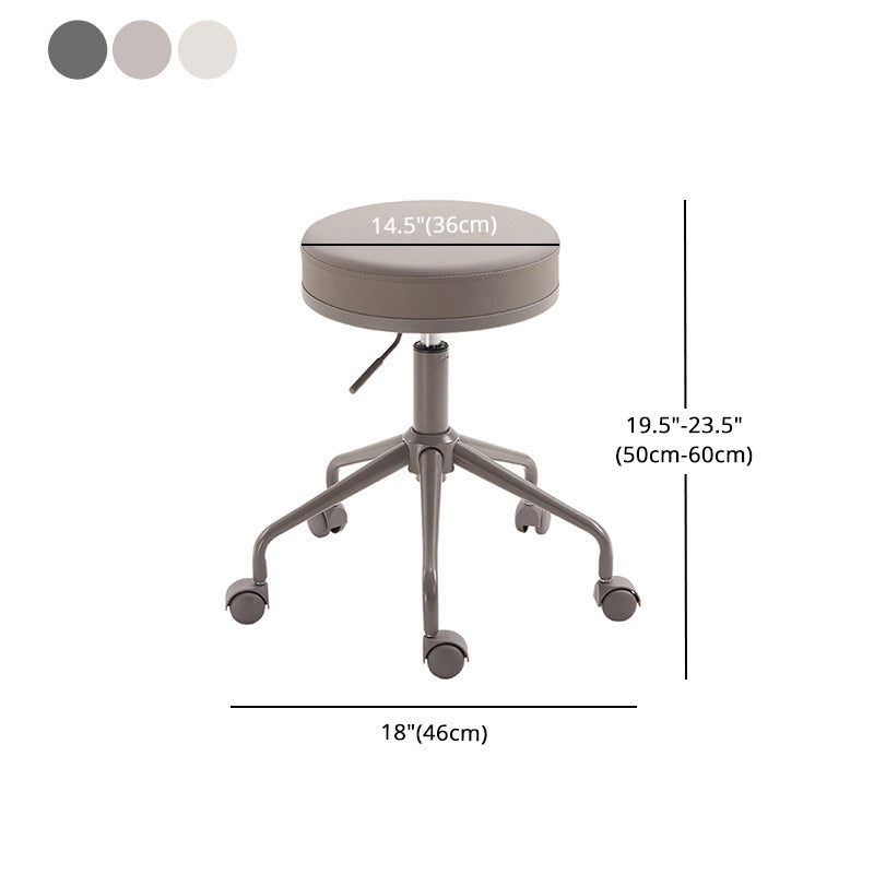 Adjustable Modern Counter Bar Stool Armless Leather Bar Stool with Swivel Clearhalo 'Bar Furniture' 'Bar Stools' 'bar_stools' 'furn' 'furn_bar_stools' 'furniture_bar_stools' 'Kitchen & Dining Furniture' 'kitchen&dining_furn' 'kitchen' 'kitchen_furn' Furniture' 4344862