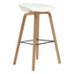 Modern Beech Bar Stool Backrest Bucket Counter Height Stool with Plastic Seat Natural White 1 Piece Clearhalo 'Bar Furniture' 'Bar Stools' 'bar_stools' 'furn' 'furn_bar_stools' 'furniture_bar_stools' 'Kitchen & Dining Furniture' 'kitchen&dining_furn' 'kitchen' 'kitchen_furn' Furniture' 4344866