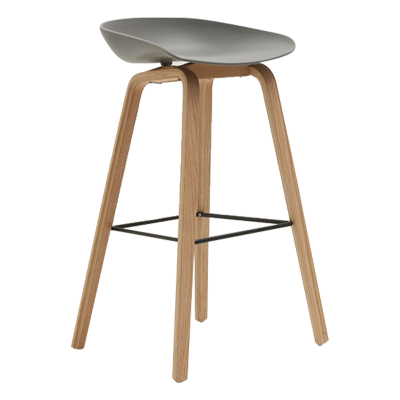 Modern Beech Bar Stool Backrest Bucket Counter Height Stool with Plastic Seat Natural Gray 1 Piece Clearhalo 'Bar Furniture' 'Bar Stools' 'bar_stools' 'furn' 'furn_bar_stools' 'furniture_bar_stools' 'Kitchen & Dining Furniture' 'kitchen&dining_furn' 'kitchen' 'kitchen_furn' Furniture' 4344868