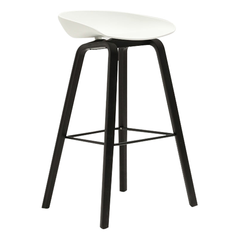 Modern Beech Bar Stool Backrest Bucket Counter Height Stool with Plastic Seat Black White 1 Piece Clearhalo 'Bar Furniture' 'Bar Stools' 'bar_stools' 'furn' 'furn_bar_stools' 'furniture_bar_stools' 'Kitchen & Dining Furniture' 'kitchen&dining_furn' 'kitchen' 'kitchen_furn' Furniture' 4344872