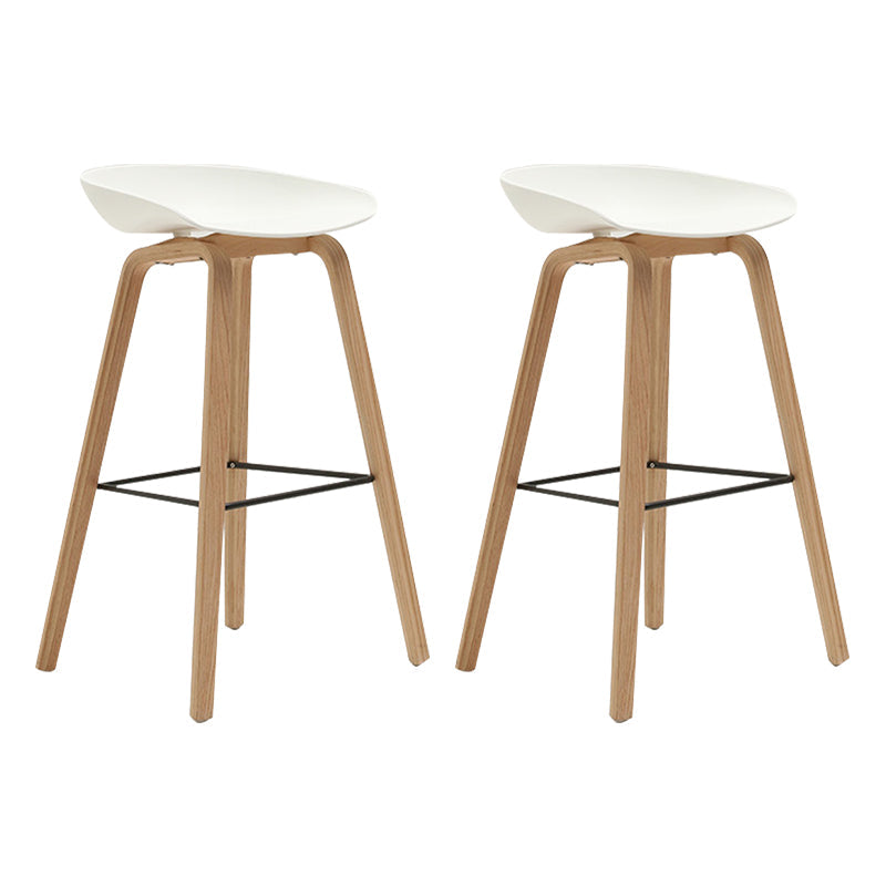 Modern Beech Bar Stool Backrest Bucket Counter Height Stool with Plastic Seat Natural White 2 Piece Set Clearhalo 'Bar Furniture' 'Bar Stools' 'bar_stools' 'furn' 'furn_bar_stools' 'furniture_bar_stools' 'Kitchen & Dining Furniture' 'kitchen&dining_furn' 'kitchen' 'kitchen_furn' Furniture' 4344877