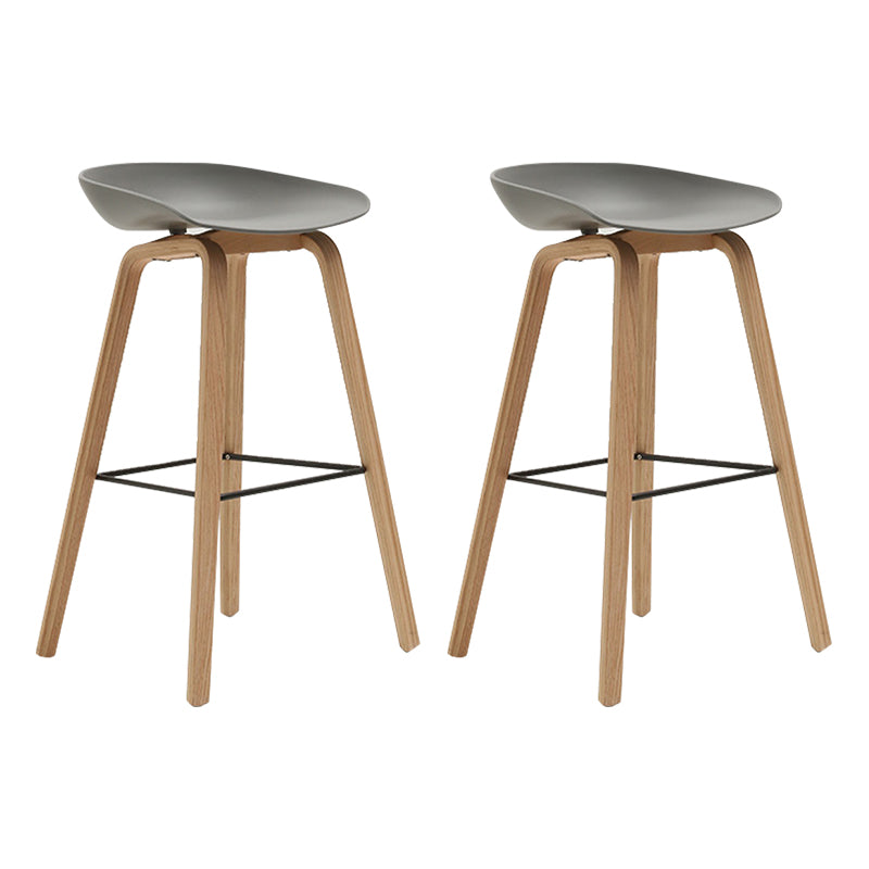 Modern Beech Bar Stool Backrest Bucket Counter Height Stool with Plastic Seat Natural Gray 2 Piece Set Clearhalo 'Bar Furniture' 'Bar Stools' 'bar_stools' 'furn' 'furn_bar_stools' 'furniture_bar_stools' 'Kitchen & Dining Furniture' 'kitchen&dining_furn' 'kitchen' 'kitchen_furn' Furniture' 4344880