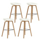 Modern Beech Bar Stool Backrest Bucket Counter Height Stool with Plastic Seat Natural White 4 Piece Set Clearhalo 'Bar Furniture' 'Bar Stools' 'bar_stools' 'furn' 'furn_bar_stools' 'furniture_bar_stools' 'Kitchen & Dining Furniture' 'kitchen&dining_furn' 'kitchen' 'kitchen_furn' Furniture' 4344887