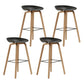 Modern Beech Bar Stool Backrest Bucket Counter Height Stool with Plastic Seat Natural Black 4 Piece Set Clearhalo 'Bar Furniture' 'Bar Stools' 'bar_stools' 'furn' 'furn_bar_stools' 'furniture_bar_stools' 'Kitchen & Dining Furniture' 'kitchen&dining_furn' 'kitchen' 'kitchen_furn' Furniture' 4344889