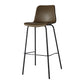 Low Back Footrest Counter Stool Bucket Modern Indoor Leather Bar Stool Dark Coffee 1 Piece Bar Stool(30"H) Clearhalo 'Bar Furniture' 'Bar Stools' 'bar_stools' 'furn' 'furn_bar_stools' 'furniture_bar_stools' 'Kitchen & Dining Furniture' 'kitchen&dining_furn' 'kitchen' 'kitchen_furn' Furniture' 4344897