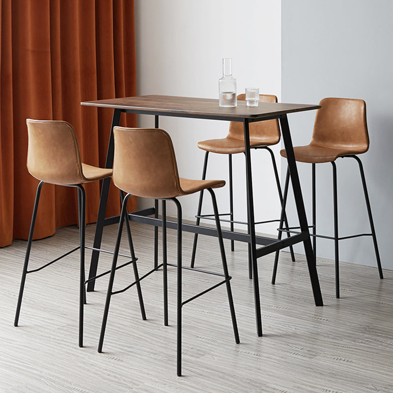 Low Back Footrest Counter Stool Bucket Modern Indoor Leather Bar Stool Clearhalo 'Bar Furniture' 'Bar Stools' 'bar_stools' 'furn' 'furn_bar_stools' 'furniture_bar_stools' 'Kitchen & Dining Furniture' 'kitchen&dining_furn' 'kitchen' 'kitchen_furn' Furniture' 4344899
