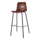 Low Back Footrest Counter Stool Bucket Modern Indoor Leather Bar Stool Dark Red 1 Piece Bar Stool(30"H) Clearhalo 'Bar Furniture' 'Bar Stools' 'bar_stools' 'furn' 'furn_bar_stools' 'furniture_bar_stools' 'Kitchen & Dining Furniture' 'kitchen&dining_furn' 'kitchen' 'kitchen_furn' Furniture' 4344901