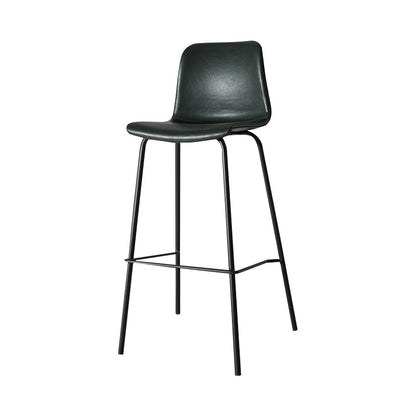 Low Back Footrest Counter Stool Bucket Modern Indoor Leather Bar Stool Blackish Green 1 Piece Counter Stool(26"H) Clearhalo 'Bar Furniture' 'Bar Stools' 'bar_stools' 'furn' 'furn_bar_stools' 'furniture_bar_stools' 'Kitchen & Dining Furniture' 'kitchen&dining_furn' 'kitchen' 'kitchen_furn' Furniture' 4344907