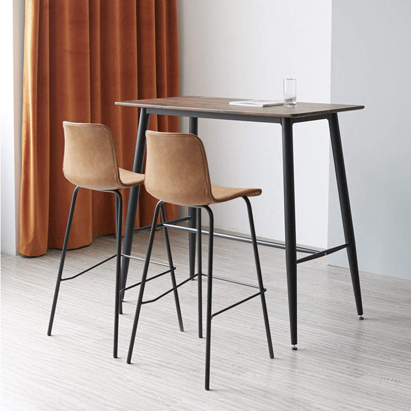 Low Back Footrest Counter Stool Bucket Modern Indoor Leather Bar Stool Clearhalo 'Bar Furniture' 'Bar Stools' 'bar_stools' 'furn' 'furn_bar_stools' 'furniture_bar_stools' 'Kitchen & Dining Furniture' 'kitchen&dining_furn' 'kitchen' 'kitchen_furn' Furniture' 4344913