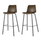 Low Back Footrest Counter Stool Bucket Modern Indoor Leather Bar Stool Dark Coffee 2 Piece Set Counter Stool(26"H) Clearhalo 'Bar Furniture' 'Bar Stools' 'bar_stools' 'furn' 'furn_bar_stools' 'furniture_bar_stools' 'Kitchen & Dining Furniture' 'kitchen&dining_furn' 'kitchen' 'kitchen_furn' Furniture' 4344914