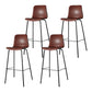Low Back Footrest Counter Stool Bucket Modern Indoor Leather Bar Stool Dark Red 4 Piece Set Counter Stool(26"H) Clearhalo 'Bar Furniture' 'Bar Stools' 'bar_stools' 'furn' 'furn_bar_stools' 'furniture_bar_stools' 'Kitchen & Dining Furniture' 'kitchen&dining_furn' 'kitchen' 'kitchen_furn' Furniture' 4344928