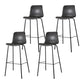 Low Back Footrest Counter Stool Bucket Modern Indoor Leather Bar Stool Dark Gray 4 Piece Set Counter Stool(26"H) Clearhalo 'Bar Furniture' 'Bar Stools' 'bar_stools' 'furn' 'furn_bar_stools' 'furniture_bar_stools' 'Kitchen & Dining Furniture' 'kitchen&dining_furn' 'kitchen' 'kitchen_furn' Furniture' 4344930