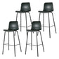Low Back Footrest Counter Stool Bucket Modern Indoor Leather Bar Stool Blackish Green 4 Piece Set Bar Stool(30"H) Clearhalo 'Bar Furniture' 'Bar Stools' 'bar_stools' 'furn' 'furn_bar_stools' 'furniture_bar_stools' 'Kitchen & Dining Furniture' 'kitchen&dining_furn' 'kitchen' 'kitchen_furn' Furniture' 4344933