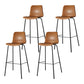 Low Back Footrest Counter Stool Bucket Modern Indoor Leather Bar Stool Brown 4 Piece Set Counter Stool(26"H) Clearhalo 'Bar Furniture' 'Bar Stools' 'bar_stools' 'furn' 'furn_bar_stools' 'furniture_bar_stools' 'Kitchen & Dining Furniture' 'kitchen&dining_furn' 'kitchen' 'kitchen_furn' Furniture' 4344934