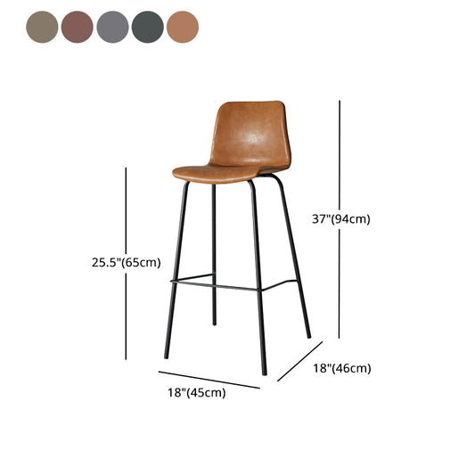 Low Back Footrest Counter Stool Bucket Modern Indoor Leather Bar Stool Clearhalo 'Bar Furniture' 'Bar Stools' 'bar_stools' 'furn' 'furn_bar_stools' 'furniture_bar_stools' 'Kitchen & Dining Furniture' 'kitchen&dining_furn' 'kitchen' 'kitchen_furn' Furniture' 4344936