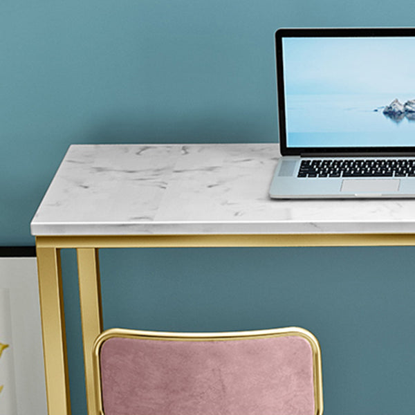 Gold Pub Height Dining Table Glam Rectangle Footrest Counter Wine Table, Only Table Clearhalo 'Bar Furniture' 'Bar Tables' 'bar_tables' 'furn' 'furn_bar_tables' 'Furniture' 'furniture_bar_tables' 'Kitchen & Dining Furniture' 'kitchen&dining_furn' 'kitchen' 4344944