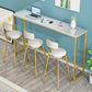 Gold Pub Height Dining Table Glam Rectangle Footrest Counter Wine Table, Only Table Clearhalo 'Bar Furniture' 'Bar Tables' 'bar_tables' 'furn' 'furn_bar_tables' 'Furniture' 'furniture_bar_tables' 'Kitchen & Dining Furniture' 'kitchen&dining_furn' 'kitchen' 4344950