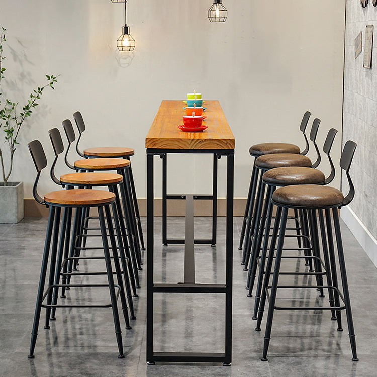 Modern Rectangle Wood Cocktail Bar Table Footrest Indoor Bar/Dinette Table 94.5"L x 15.7"W x 41.3"H Without Chairs Clearhalo 'Bar Furniture' 'Bar Tables' 'bar_tables' 'furn' 'furn_bar_tables' 'Furniture' 'furniture_bar_tables' 'Kitchen & Dining Furniture' 'kitchen&dining_furn' 'kitchen' 4344967