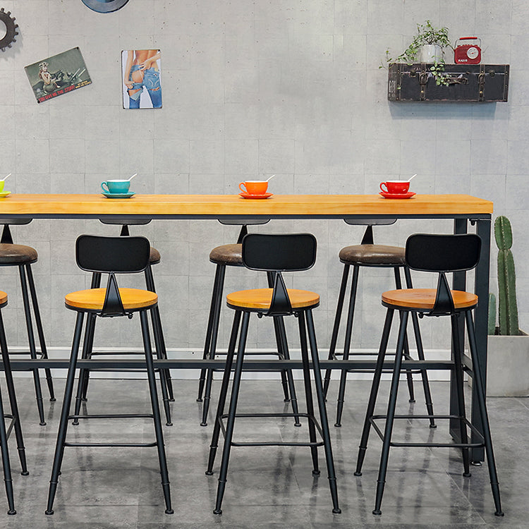 Modern Rectangle Wood Cocktail Bar Table Footrest Indoor Bar/Dinette Table 78.7"L x 15.7"W x 41.3"H Without Chairs Clearhalo 'Bar Furniture' 'Bar Tables' 'bar_tables' 'furn' 'furn_bar_tables' 'Furniture' 'furniture_bar_tables' 'Kitchen & Dining Furniture' 'kitchen&dining_furn' 'kitchen' 4344969