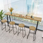 Natural and Black Modern Counter Table Trestle Footrest Bistro Bar Table Clearhalo 'Bar Furniture' 'Bar Tables' 'bar_tables' 'furn' 'furn_bar_tables' 'Furniture' 'furniture_bar_tables' 'Kitchen & Dining Furniture' 4344995